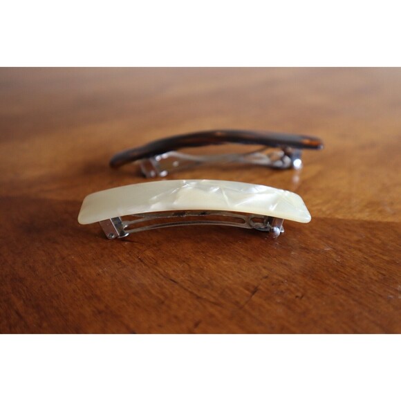 Lot Hair Clips Vintage Faux Mother Of Pearl France & Goody Faux Tortoise Shell - Picture 11 of 11